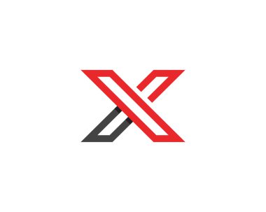 X Harfi Logo Şablonu vektör resimleme tasarımı
