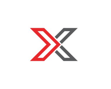 X Harfi Logo Şablonu vektör resimleme tasarımı