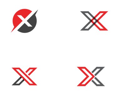 X Harfi Logo Şablonu vektör resimleme tasarımı