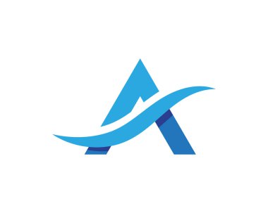 Bir mektup su dalga simge vektör çizim tasarım 