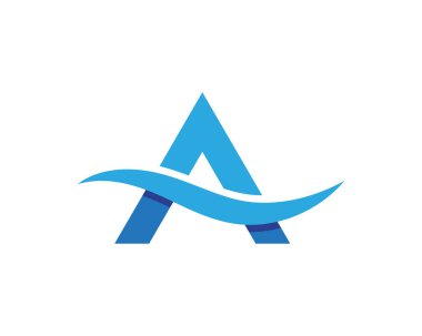 Bir mektup su dalga simge vektör çizim tasarım 