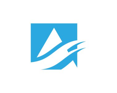 Bir mektup su dalga simge vektör çizim tasarım 