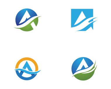 Bir mektup su dalga simge vektör çizim tasarım 