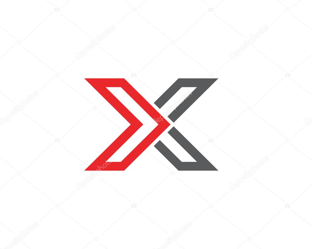 X Letter Logo Template vector icon illustration design