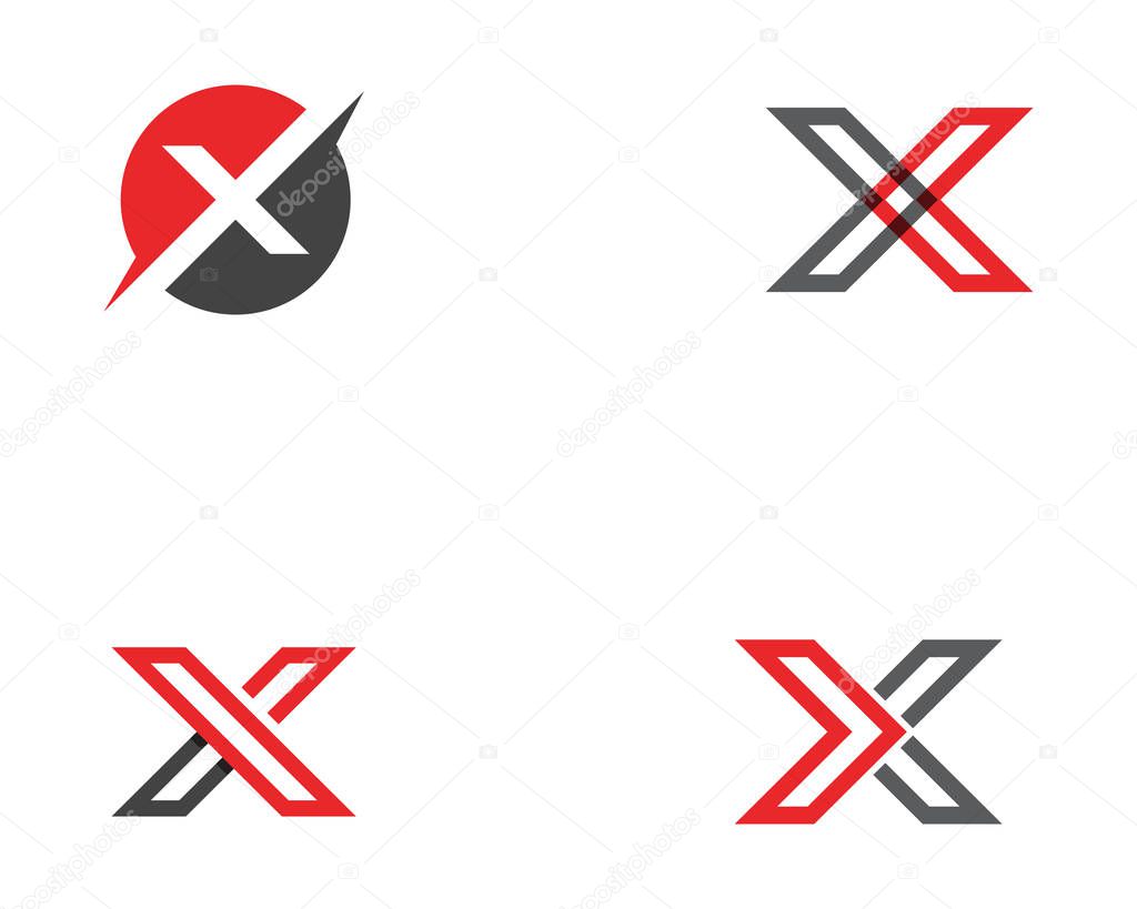 X Letter Logo Template vector icon illustration design