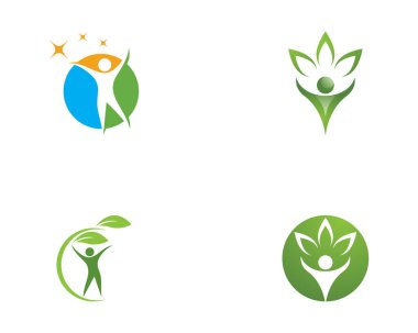 İnsan karakteri logosu çizim vektörü tasarımı