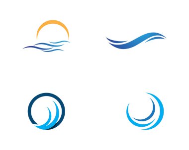 Su dalgası simgesi vektör çizim logosu