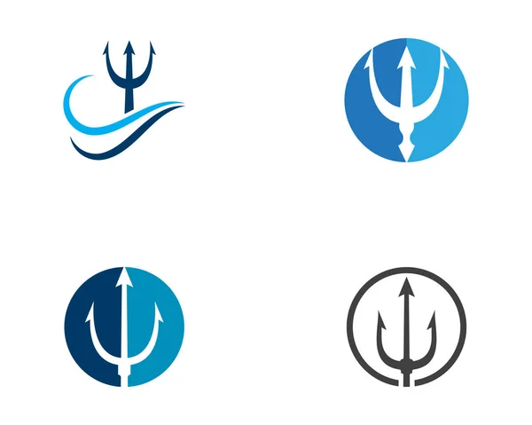 Σχεδιασμός Εικονογράφησης Διανυσματικών Εικονιδίων Λογότυπου Τρίαινας — Διανυσματικό Αρχείο