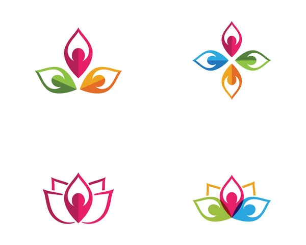 Beauty Vector Lotus Bloemen Ontwerp Logo Template Pictogram — Stockvector