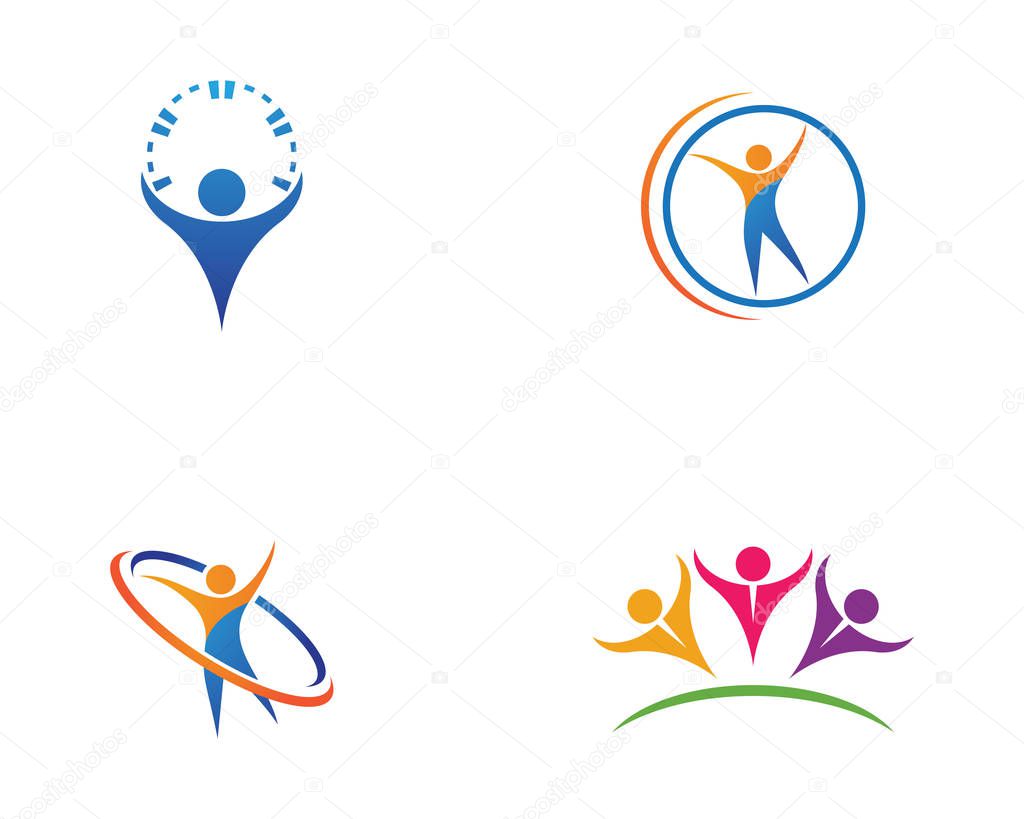 Human character logo sign illustration vector design
