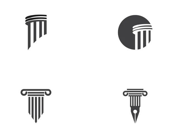 Icono Columna Logo Plantilla Vector Diseño Ilustración — Archivo Imágenes Vectoriales