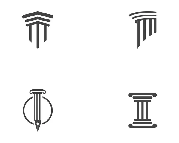 Kolom Pictogram Logo Sjabloonontwerp Vector Illustratie — Stockvector