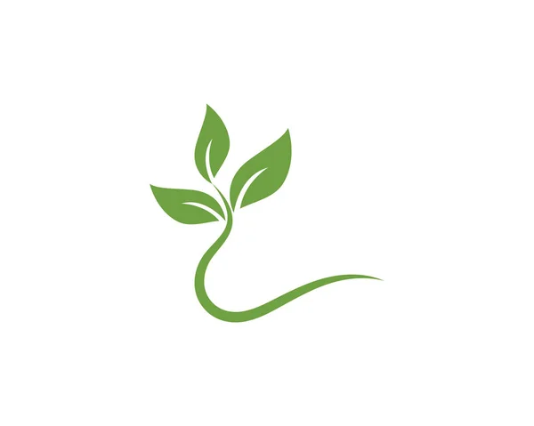 Logotyper Gröna Träd Blad Ekologi Natur — Stock vektor