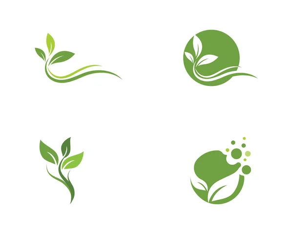 Logo Van Groene Boom Blad Ecologie Natuur — Stockvector