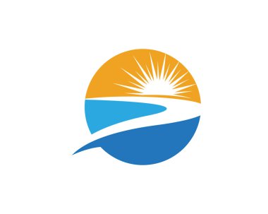 River Logo Şablonu vektör çizimi tasarımı