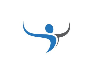 İnsan karakteri logosu çizim vektörü tasarımı