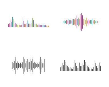 Ses dalgaları vektör çizim şablonu