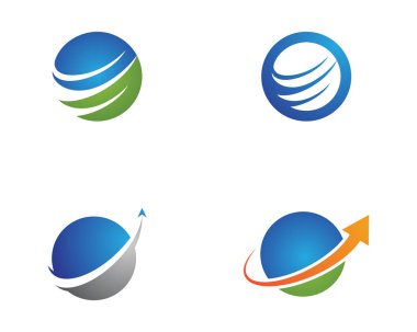 Küresel Logo şablonu vektör çizim tasarım