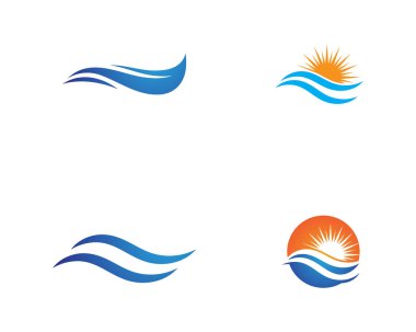Su dalgası simgesi vektör çizim logosu
