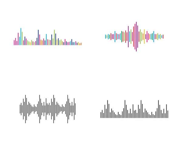 Sound Waves Vector Illustration Design Template — Stock Vector