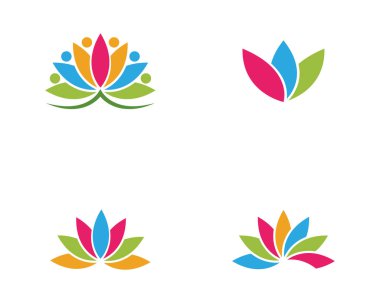 Güzellik Vektörü Nilüfer çiçekleri logo şablonu tasarımı simgesi
