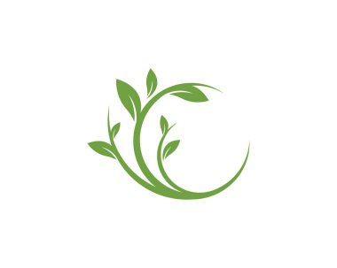 Yeşil ağaç yaprağı ekoloji doğa elementi vektörü logoları