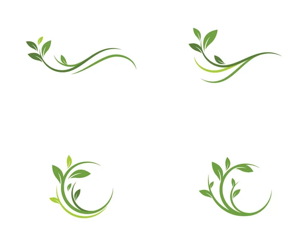 Logos Verde Árbol Hoja Ecología Naturaleza Elemento Vector — Vector de stock