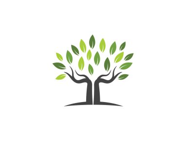 Yeşil ağaç yaprağı ekoloji doğa elementi vektörü logoları