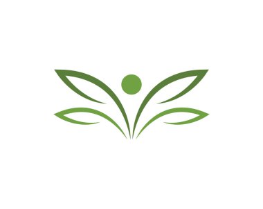 Yeşil ağaç yaprağı ekoloji doğa elementi vektörü logoları