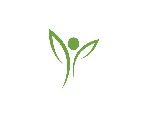 Zöld Falevél Ökológia Logók Természet Elem Vektor — Stock Vector