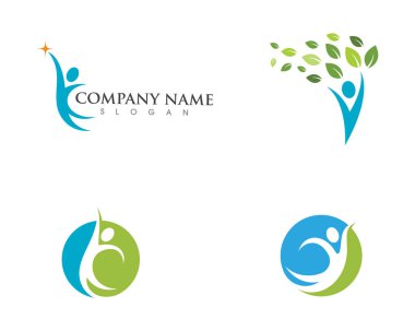 İnsan karakteri logosu çizim vektörü tasarımı