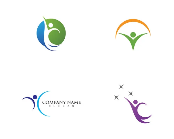 Personagem Humano Logotipo Sinal Ilustração Vetor Design —  Vetores de Stock