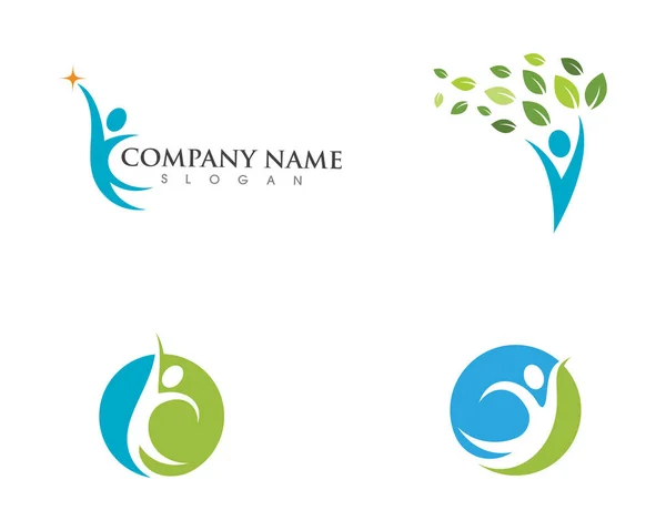 Menselijk Karakter Logo Teken Illustratie Vector Ontwerp — Stockvector
