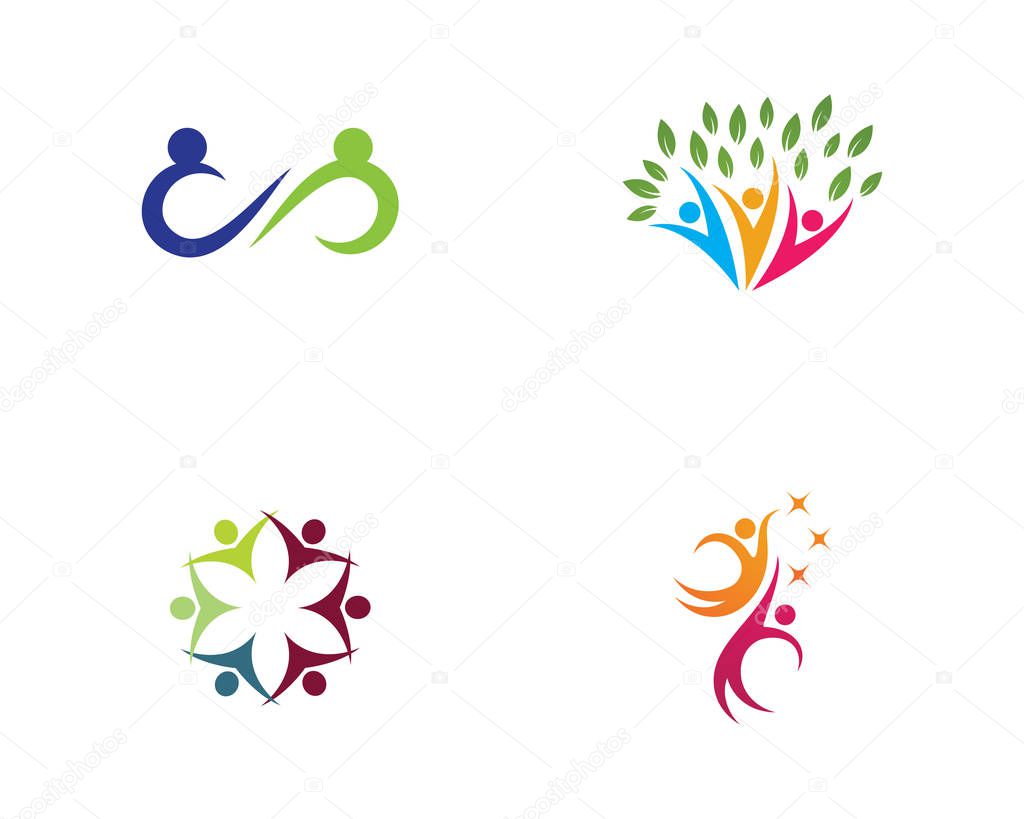 Human character logo sign illustration vector design