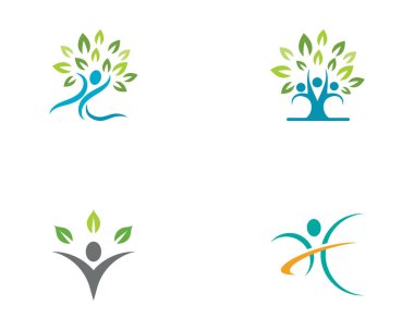 İnsan karakteri logosu çizim vektörü tasarımı