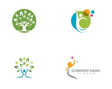 İnsan karakteri logosu çizim vektörü tasarımı