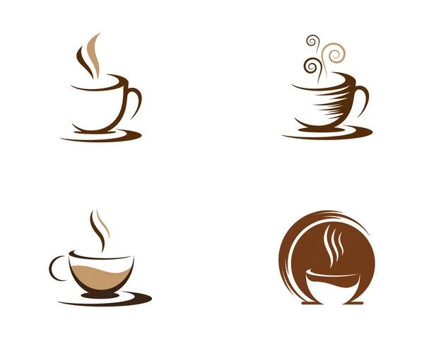 Copo Café Logo Template Vetor Ícone Design — Vetor de Stock