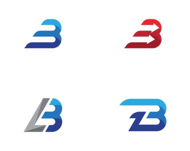 B Harfi logo şablonu vektör çizimi