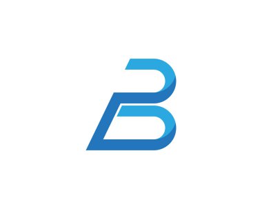 B Harfi logo şablonu vektör çizimi