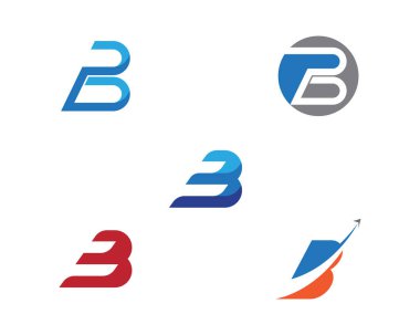 B Harfi logo şablonu vektör çizimi