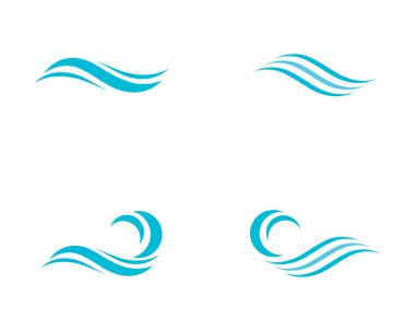 Su dalgası simgesi vektör çizim logosu