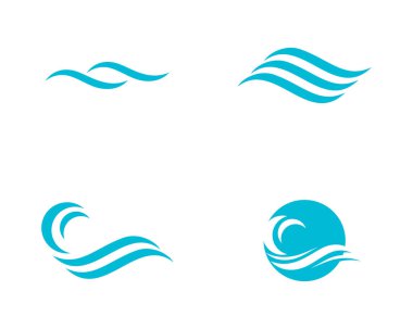 Su dalgası simgesi vektör çizim logosu