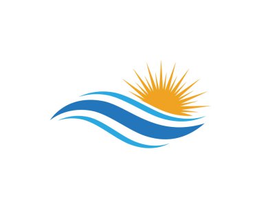 Su dalgası simgesi vektör çizim logosu