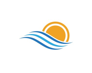 Su dalgası simgesi vektör çizim logosu