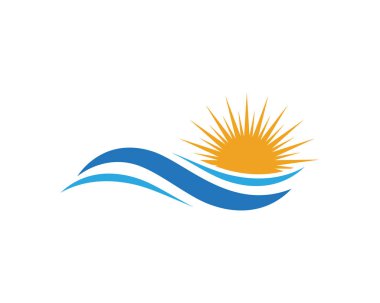 Su dalgası simgesi vektör çizim logosu