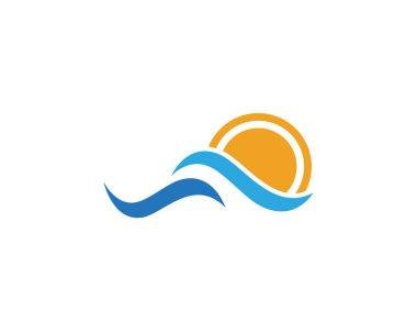 Su dalgası simgesi vektör çizim logosu