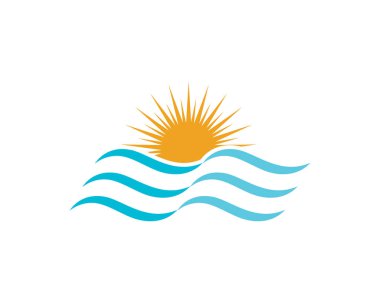 Su dalgası simgesi vektör çizim logosu