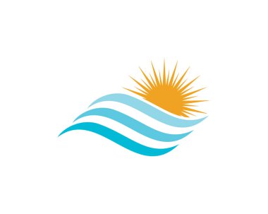 Su dalgası simgesi vektör çizim logosu