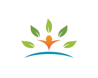 İnsan karakteri logosu çizim vektörü tasarımı