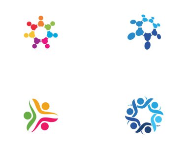 Topluluk, ağ ve sosyal simge tasarım şablonu